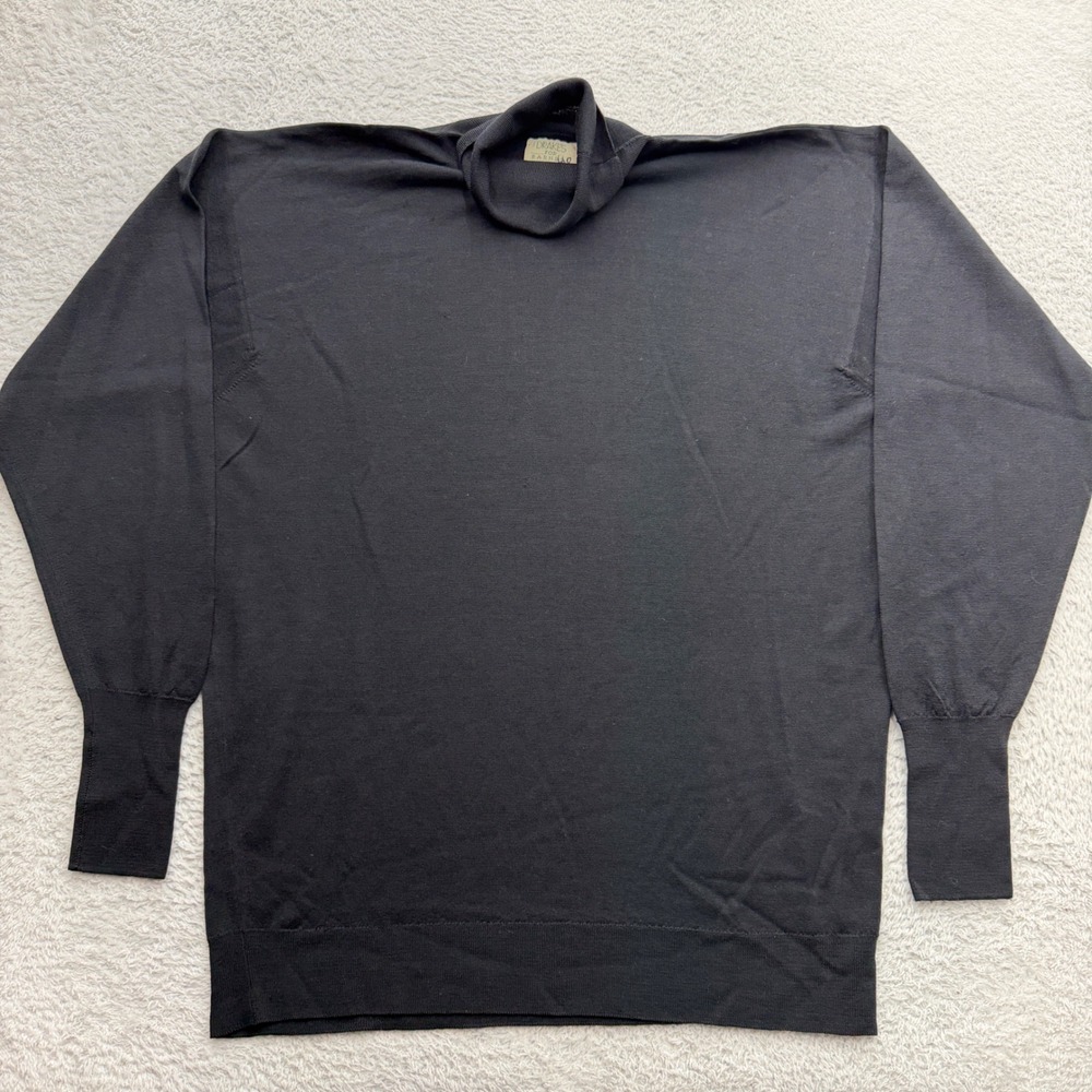 Drake's for Barneys New York Mens Black 100% Wool Turtleneck Sweater England 40